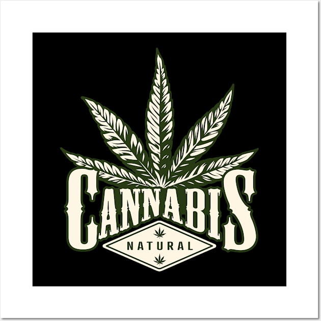 Cannabis Natural Wall Art by Macphisto Shirts